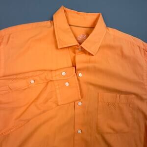Peter Millar Seaside Collection Shirt L Orange Cotton Silk Lightweight Resort